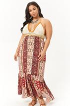 Forever21 Plus Size Ornate Floral Print Halter Dress