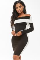 Forever21 Colorblock Off-the-shoulder Bodycon Dress