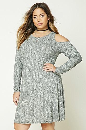 Forever21 Plus Women's  Plus Size Marled Swing Dress