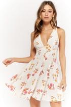 Forever21 Floral Button-front Fit & Flare Dress