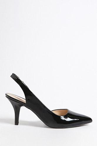Forever21 Qupid Faux Patent Leather Slingback Pumps