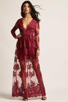Forever21 Floral Embroidered Lace Maxi Dress