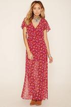 Forever21 Women's  Chiffon M-slit Maxi Dress