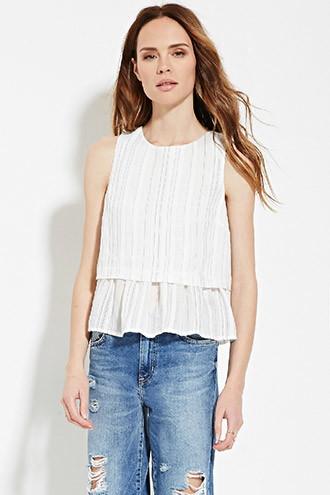 Love21 Women's  Contemporary Tonal-stripe Top