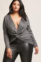 Forever21 Plus Size Marled Ribbed Brushed Twist-back Top
