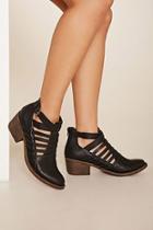 Forever21 Women's  Faux Leather Caged Boots