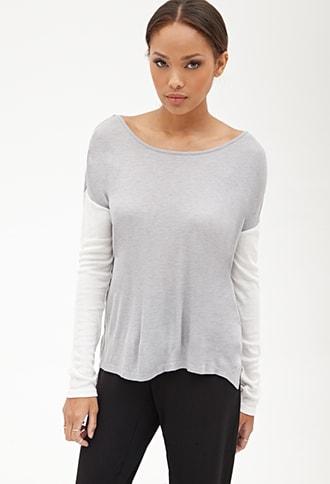 Forever21 Colorblocked Long Sleeve Top