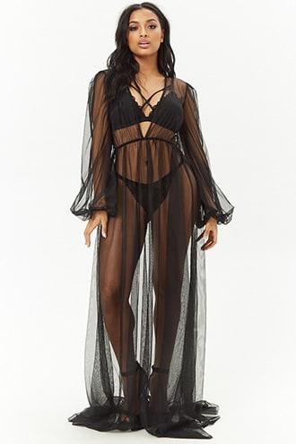 Forever21 Kikiriki Sheer Maxi Dress