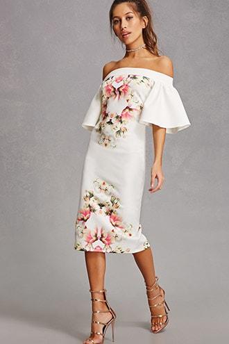 Forever21 True Violet Floral Midi Dress