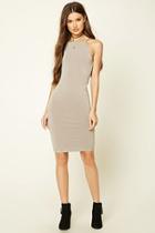 Forever21 Women's  Taupe Square-neck Bodycon Dress