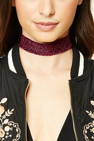 Forever21 Magenta Glitter Choker