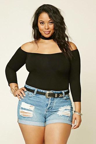 Forever21 Plus Women's  Plus Size Choker Bodysuit