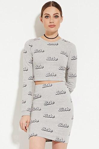 Forever21 Women's  Babe Print Skirt