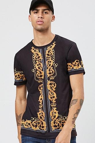 Forever21 Baroque & Chain Graphic Tee