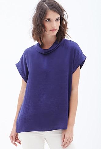 Forever21 Silky Mock-neck Top