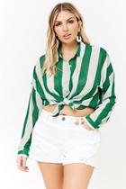 Forever21 Plus Size Sheer Striped Shirt