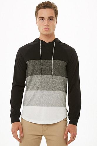 Forever21 Ocean Current Colorblock Hooded Top