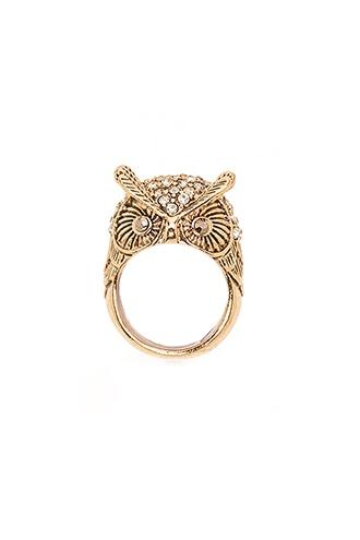 Forever21 Etched Owl Cocktail Ring
