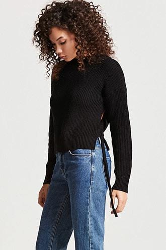 Forever21 Vented Tie-hem Sweater