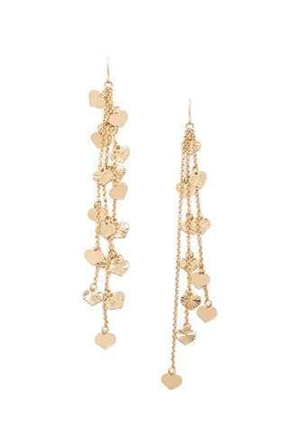 Forever21 Heart Charm Drop Earrings