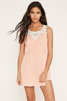 Forever21 Women's  Crochet-paneled Mini Dress