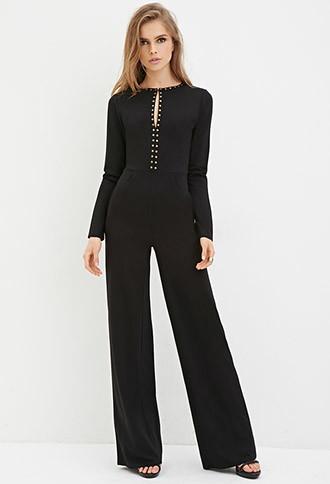 Forever21 Women's  Studded Jumpsuit