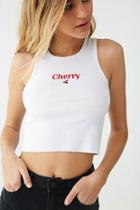 Forever21 Cherry Embroidered Crop Top