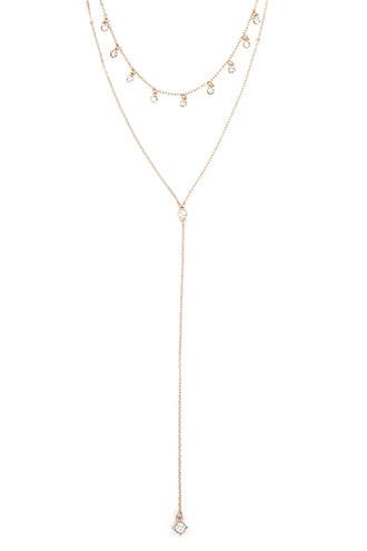 Forever21 Layered Rhinestone Drop Necklace