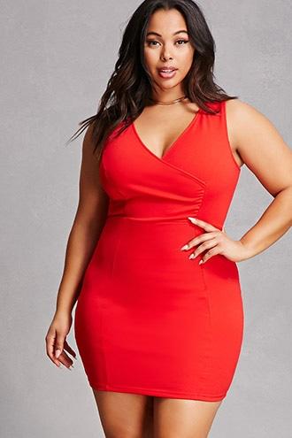 Forever21 Plus Size Surplice Ruched Dress