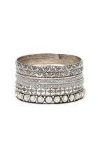 Forever21 B.silver & Grey Etched Bangle Set