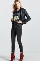 Forever21 Distressed Raw-cut Jeans