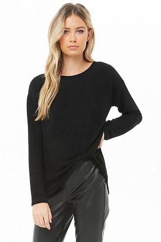 Forever21 Slub-knit Twist-hem Top