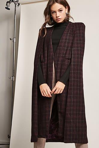 Forever21 Plaid Wool-blend Cape