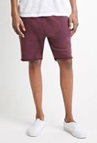 21 Men Men's  Frayed Drawstring Sweatshorts (burgundy)