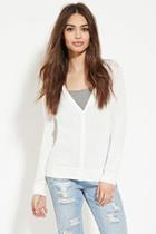 Forever21 Women's  Ivory Classic Cardigan