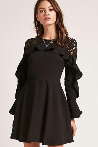 Forever21 Ruffled Lace Mini Dress