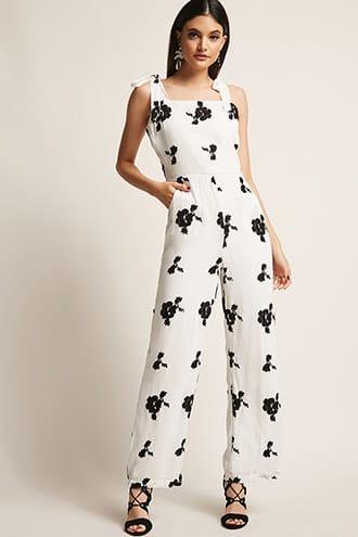 Forever21 Floral Self-tie Jumpsuit
