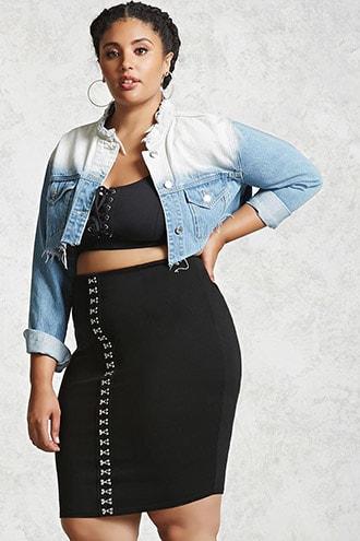 Forever21 Plus Size Hook & Eye Pencil Skirt