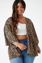 Forever21 Plus Size Leopard Print Kimono Jacket
