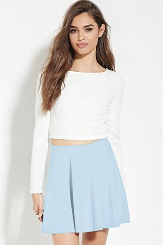 Forever21 Women's Light Blue Mini Skater Skirt