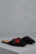 Forever21 Faux Suede Rose Loafer Mules
