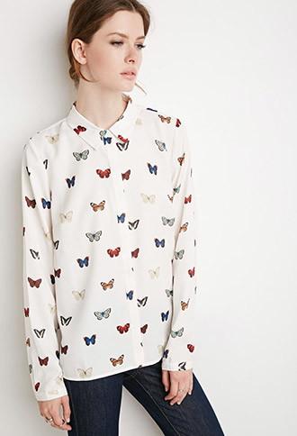 Love21 Butterfly Print Shirt