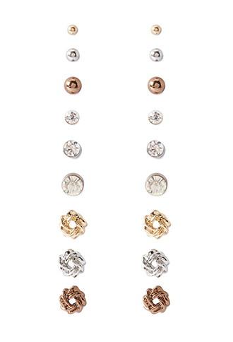 Forever21 Knotted Stud Set (gold/silver)