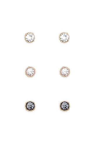 Forever21 Gold & Grey Faux Gem Stud Set