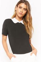 Forever21 Faux Pearl Contrast Top
