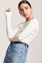 Forever21 Floral Lettuce-trim Top