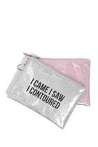Forever21 Graphic Glitter Makeup Pouch Set