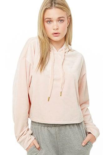 Forever21 Velour Drawstring Hoodie