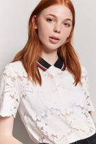 Forever21 Lace Contrast Collar Shirt