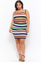 Forever21 Plus Size Multicolor Striped Mini Skirt